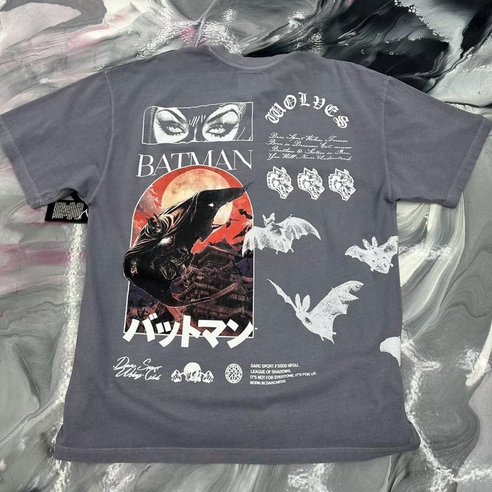 Darc Sport x Batman "Darc Cave" - Oversized Tee PURPLE STONE SIZE X LARGE DC